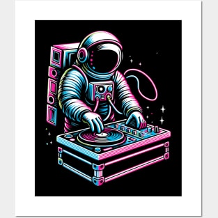 Retro Astronaut DJ Funny Astronaut Posters and Art